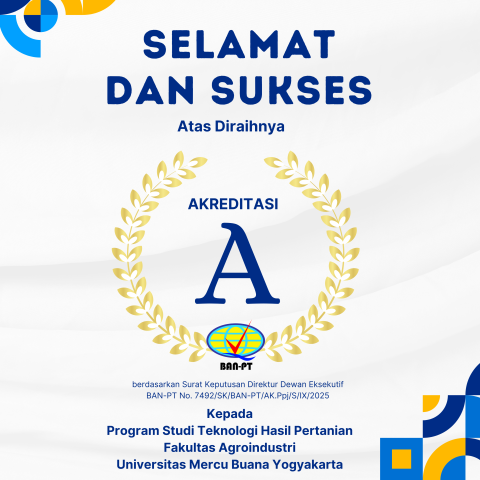 Teknologi Hasil Pertanian UMBY Terakreditasi BAN-PT "A"